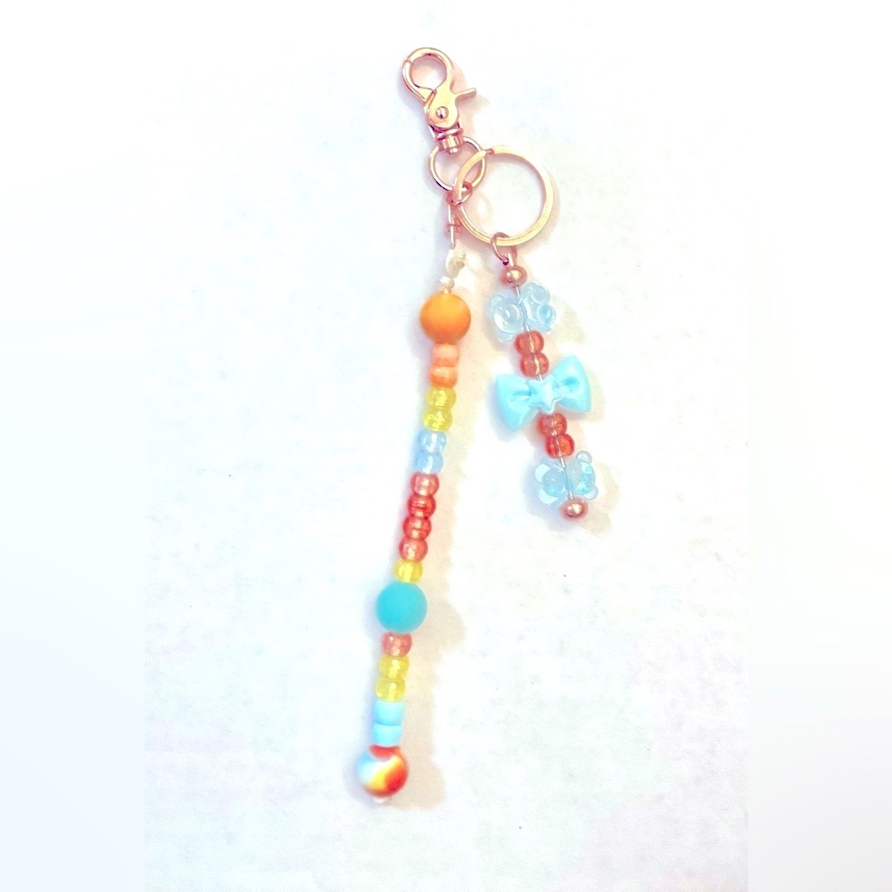 Colorful Beaded Keychain or bag chain Charm for Kids